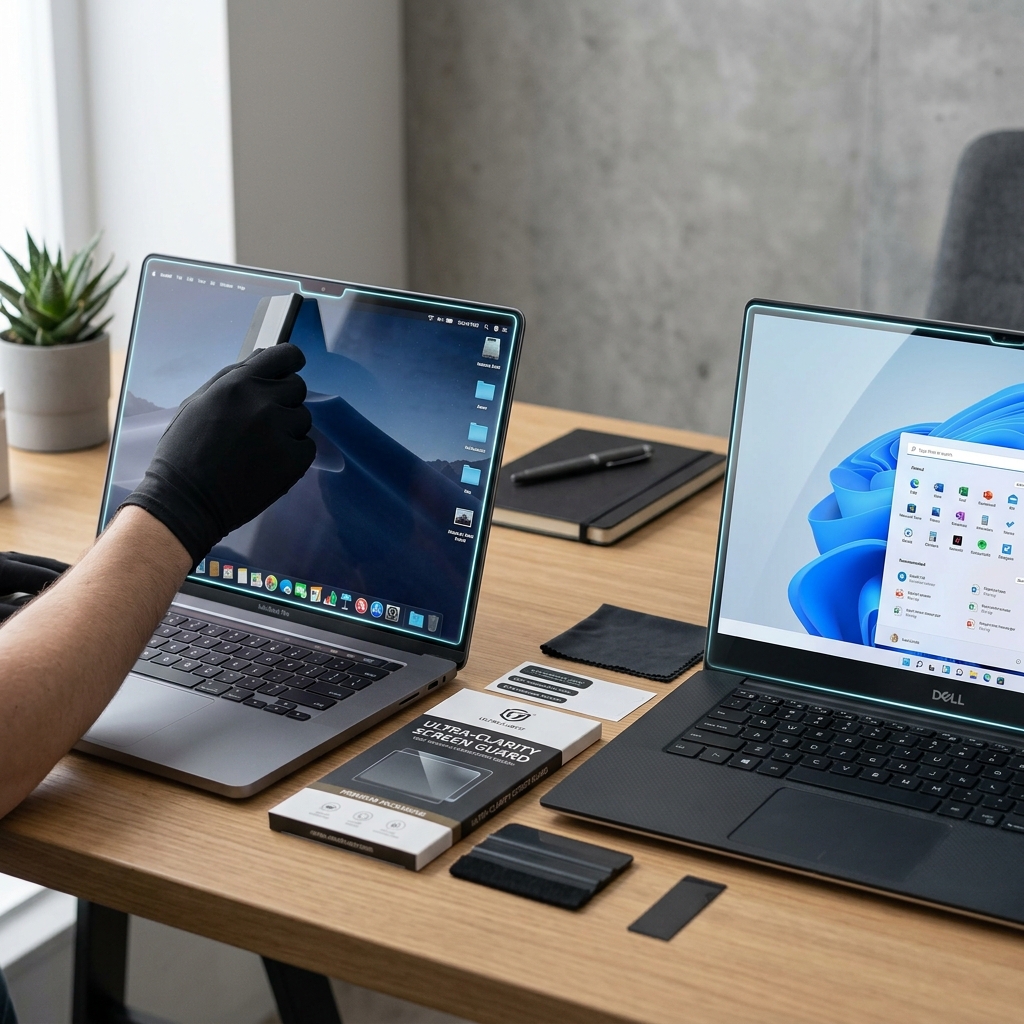 Premium Screen Guards on MacBook and Windows Laptops